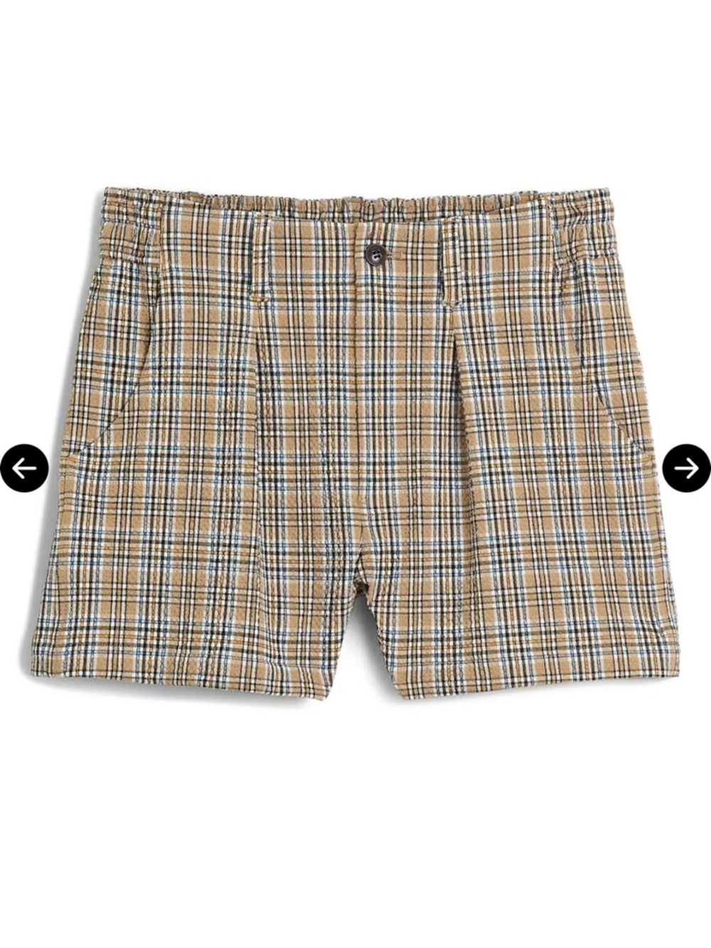 NWOT Madewell The Neale Seersucker Short - Tan and Blue Plaid - Size 0 - Picture 9 of 10